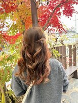 ペスカケイクリエイティブ(PESCA K-CREATIVE)&nbsp;オレンジインナーカラー×柔らかカールアレンジ