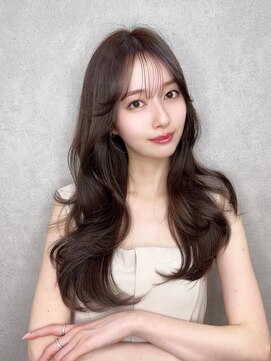 ☆グレーブラウン/ミディアムレイヤーカット/ダークアッシュ