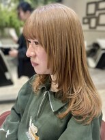 ブラウン(Brown)&nbsp;ハイトーンベージュ×フェイスレイヤーカット