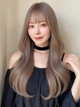 スターズレイ 本川越(STARS ray) ハイトーンカラー ブリーチ ミルクティーベージュ 前髪 艶髪