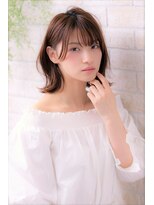 ソア 武蔵小杉(SOAR) 大人ガーリーフェザーバングピンクベージュくせ毛カットボブルフ