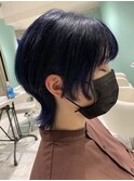 ネイビー×ショートウルフ