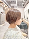 【lond.海気】大人丸みショート☆ショコラベージュ、カール