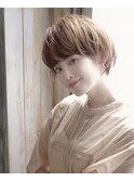 小顔ショート/丸みボブ/ショートボブ/マッシュショート