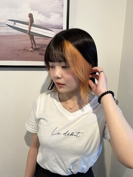 マリン(Marine) 20代30代オレンジベージュレディースボブイヤリングカラー