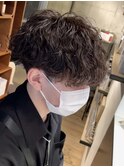 波巻きパーマメンズパーマメンズヘアツーブロックツイストパーマ