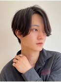 センターパートニュアンスパーマソフトツイストスパイラルパーマ