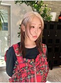 ルーツカラーデザインカラーオンブレブリーチリタッチハイトーン