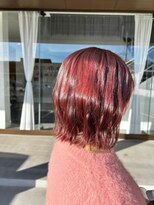 ビーグレイス 美濃加茂店(be Grace)&nbsp;レッドカラー×20代ウェーブ巻きボブ