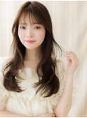 ゆらぎ感透けバング黒髪パーマラフロングTd2上尾20代30代40代