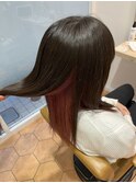 インナーカラー　イヤリングカラー　ピンク