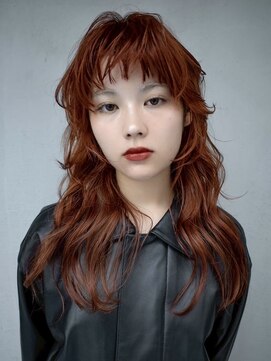 ギークス(GEEKS) 【GEEKS渋谷】マッシュウルフ/ハッシュカット/オレンジ/レイヤー