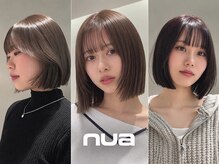 nua渋谷/韓国レイヤーカット/韓国ヘア/レイヤーボブ/ブリーチなしダブルカラーの雰囲気(骨格に合わせた韓国風レイヤーボブで結んでも可愛い抜け感ヘア)