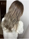 シルキーベージュ_マロンベージュ Aラインボブ かきあげ