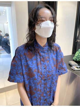 シータ(sheta) 【表参道sheta/中澤】こなれミディウェーブカール　ウルフパーマ