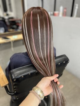 ワン(ONE) pink×white highlight /エクステ