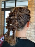 ツインポニー/ヘアセット/ヘアアレンジ/海老名/韓国/前髪カット