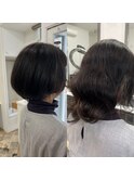 丸みが可愛いグラデーションボブ