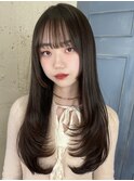 韓国ヘア レイヤーカット 顔まわりカット 前髪