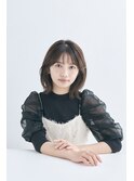 20代30代大人可愛い前髪チョコレートカラー大人ボブ