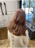 ピンクベージュカラーケアブリーチミルクティーベージュ