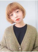 【La fith】レイヤーボブ×ケアブリーチ×ミルクティーベージュ