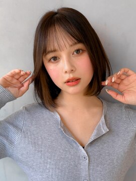 リヤン 表参道(lyann) アプリコットオレンジ外ハネボブイメチェン似合わせカット