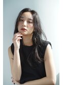 暗髪/レイヤーカット/長めバング