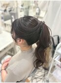黒髪ロングヨシンモリポニーテール