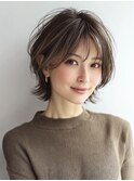 40代50代60代/白髪ぼかしハイライトレイヤーボブ