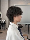 前下がりウルフ×パーマ