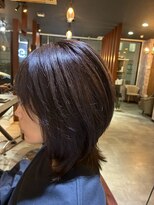 エイム ヘア デザイン 町田店(eim hair design) ミディアムレイヤー/ウルフボブ/ダークグレージュ/ツヤ髪