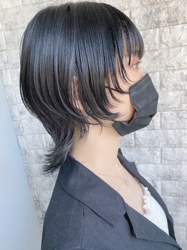 リアイス(Re:ICE) ミニウルフ/くすみブルー/流れるレイヤー/インナーハイライト