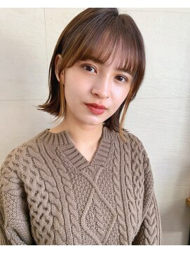 ラフ フロム ガーデン(Laf from GARDEN) ちらっと見えるお洒落なインナーカラーボブ/ショコラアッシュ