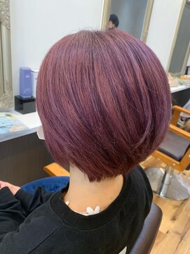 オルブ 戸塚安行店(Oluve) ピンクラベンダー/ダブルカラー/ケアブリーチ/ショート