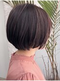 【天神 今泉 大名】丸みのあるミニボブ さくらピンク
