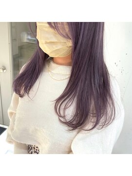 ラミ(L'ami) ハイトーンラベンダー/透明感寒色カラー/内巻きロング