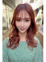 リークフー(Ree cu fuu)&nbsp;10代20代30代40代　前髪　ピンクベージュ　くびれセミロング　藤