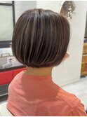ケアブリーチダブルカラーインナーカラーショートボブレイヤー