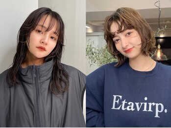 ヘアーアンジェ 南矢野目店(Hair ange)の写真/“黒髪・暗めカラー”でもオシャレな色味を楽しめる♪みずみずしい透明感【ハホニコTR+カラー¥7000】