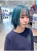 ウルフカット ケアブリーチ インナーカラー
