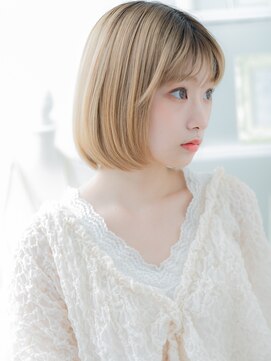 モッズヘア 越谷(mod's hair) ハイトーンカラー艶感ストレート抜け感ボブc6越谷20代30代40代