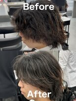 オーバル バイ アピッシュ(OVARL by apish)&nbsp;パーマ落とし曲がる縮毛矯正縮毛矯正失敗原宿メンズパーマ