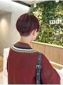 コンパクトショート×ボルドーカラー