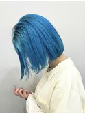 【SHARON原宿】アクアブルー×内巻きボブ