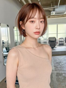 フレイムスヒュー 高崎店(FRAMES HUE) 20代30代40代★韓国イメチェンピンクベージュ大人前髪ありボブ