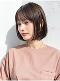 ミルクティーブロンド/ダークブルー/デジタルパーマ/大口新子安