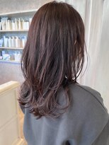 キャアリー(Caary) 福山人気ロングレイヤーウルフ巻き髪カシスブラウン小顔20代30代