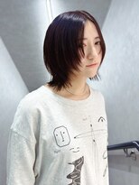 ゼスト ジグ(ZEST ZIGU)&nbsp;レイヤーボブウルフボブボルドーカラー前髪なし吉祥寺《宮坂》