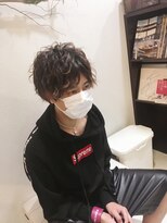 メンズパーマ風ヘアセット